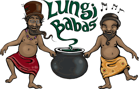 Lungi Babas logo with two men in lungis